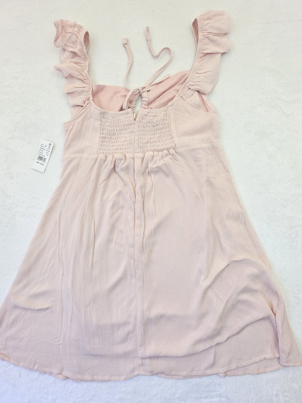 L.A. Hearts PacSun Pink Mini Dress Womens Small Ruffle Strap Tie Front Flowy NWT - Picture 3 of 8